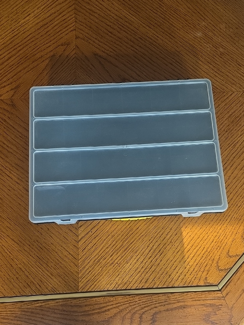 Clear Gray Plastic Compartment Storage Box - Home Organization